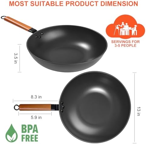 13-inch wok with lid - Perfect for cooking