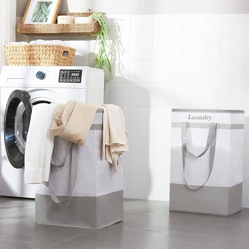 FairyHaus Laundry Baskets 2Pack 78L Grey