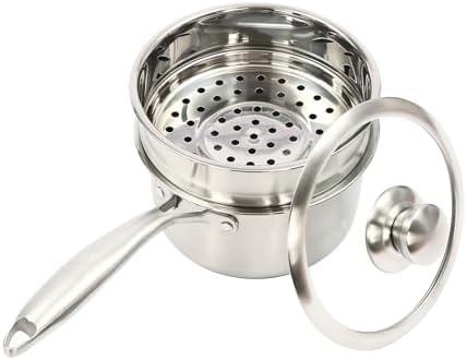 14 Quart Stainless Steel Saucepan with Built-in Steamer