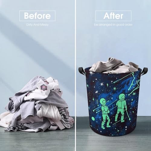 Glow-in-the-Dark Durable Collapsible laundry basket for homes and travel