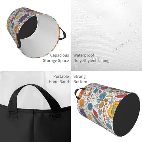 Feathered DreamsLaundry Basket on White Oxford Cloth