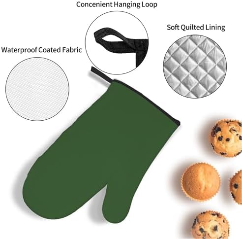 Curdesi 4PCS Oven Mitts Set - Heat Resistant Designated for Cooking BBQ