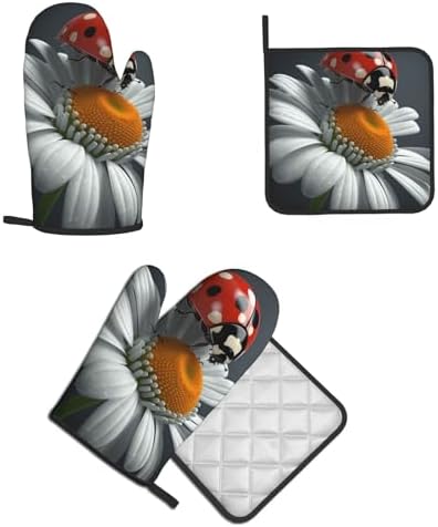 Cute Ladybug Oven Mitt Set