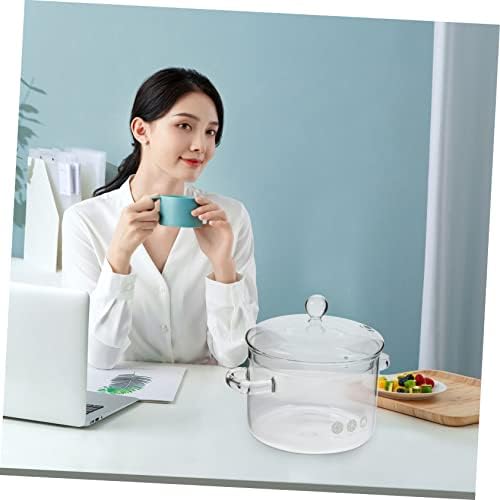 1500ml Heat-Resistant Dual-Handle Glass Pot for Cooking