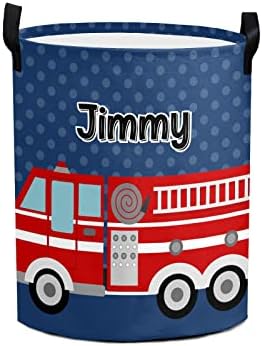 Fire Truck Personalized Collapsible Laundry Hamper 50L Durable Functional