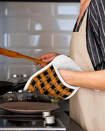 Halloween Heat-Resistant Potholders Set of 5 - Black Orange