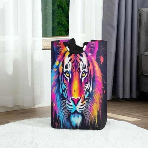 Kigai Collapsible Laundry Basket with Handles Cute Tigers Waterproof Nevil