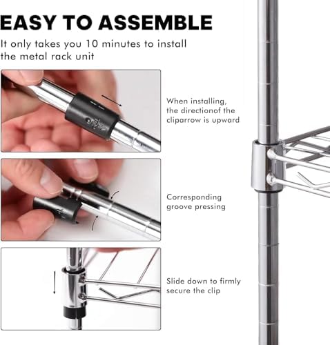 Land Guard 3-Tier Adjustable Chrome Shelving Unit