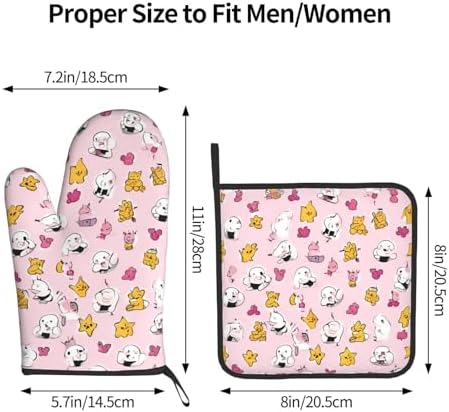 Lovely Rice Ball Printed Oven Mitts and Pot Holders 2pcs Set