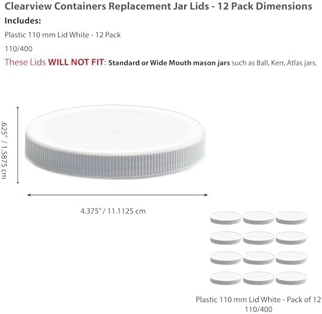 110mm Plastic Replacement Lids with Leak-Proof Liner Inside the USA