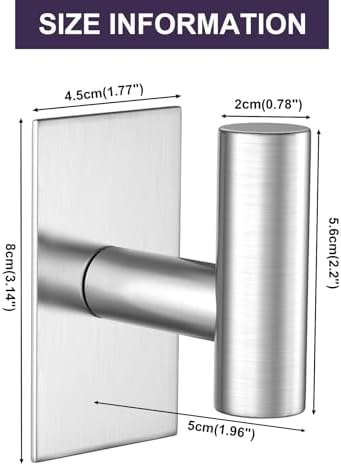 VAEHOLD Heavy-Duty Wall Towel Hook Waterproof Adhesive for Coats 2-Pack