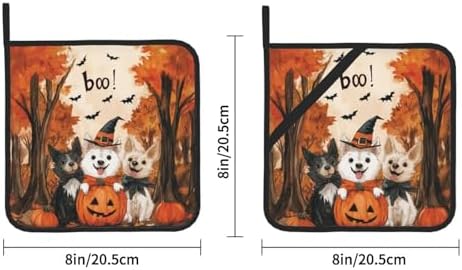 2Pcs Ghost Dogs Halloween Decor Pot Holders for Kitchen