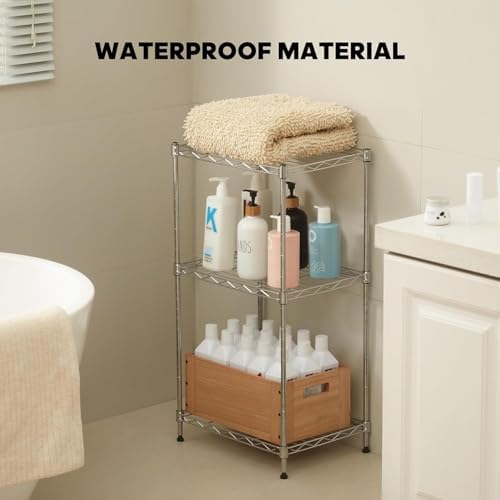 Land Guard 3-Tier Adjustable Chrome Shelving Unit