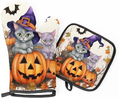 Sweet Halloween pumpkin oven mitts