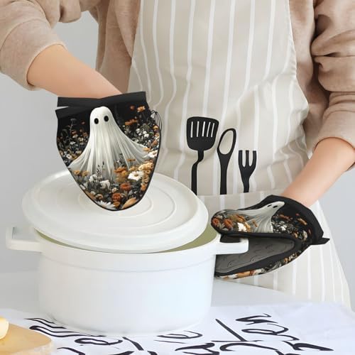 FireDeer Halloween Ghost Mini Silicone Oven Mitts Heat-Resistant FUNctioNal
