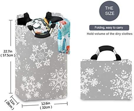 SUSIYO Winter Laundry Basket with Snowflakes Design