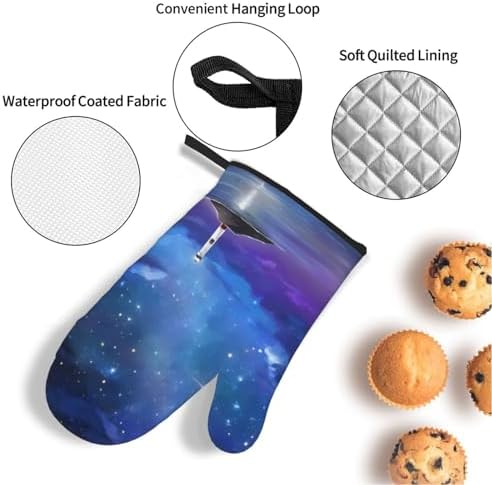 Northern Lights Oven Mitts Pot Holders Heat-Resistant and Durable Cooking Essentials