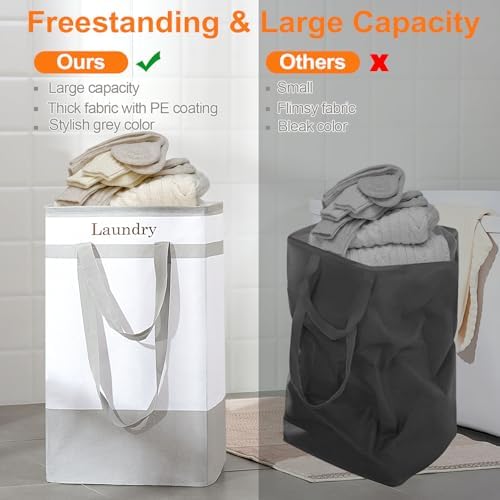 FairyHaus Laundry Baskets 2Pack 78L Grey