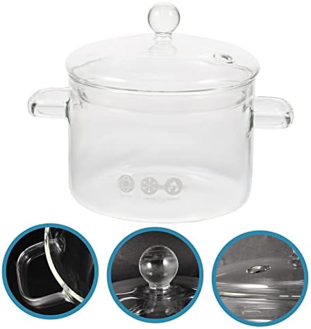 1500ml Heat-Resistant Dual-Handle Glass Pot for Cooking