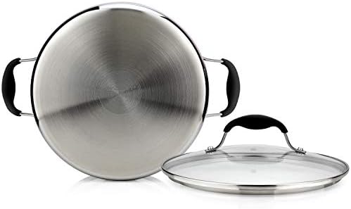 AVACRAFT 5 Quart Tri-ply Stainless Steel Dutch Oven with Glass Lid