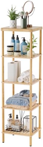 AmazerBath 5-Tier BambooShelf Functional Storage Unit