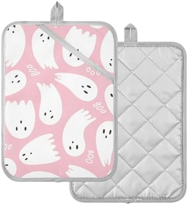 Sweet Halloween Pink Potholders Heat-Resistant Kitchen Pots Pans
