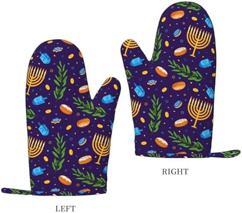 Happy Hanukkah jewish festival oven mitts WJJUOA