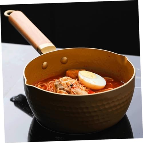 Japanese Style Non Stick Milk Pan With Gold Hammered Handle