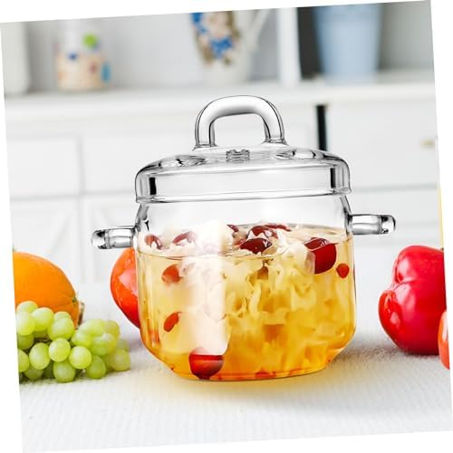 bidsell700ml glass saucepan with lid high-quality- for pasta and other dishes