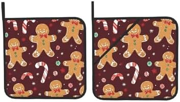 boxed Christmas gingerbread candy pot holders set of 2