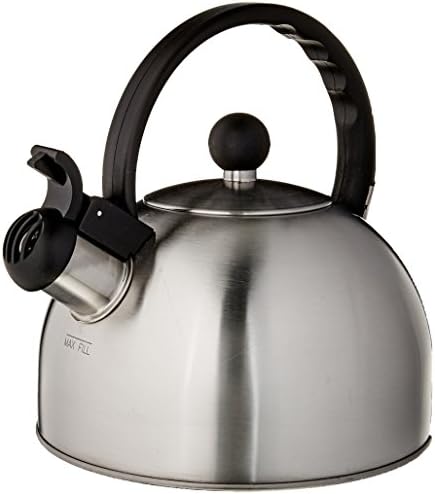 Tucker 15-Quart Brushed Steel Whistle Tea Kettle