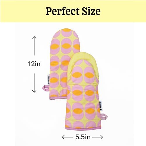 Baagol Premium Heat-Resistant Cotton Oven Mitt Set with Non-Slip Grips
