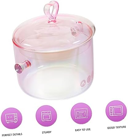 Ergonomic Design Glass Cooking Pot Fast Heat Conduction