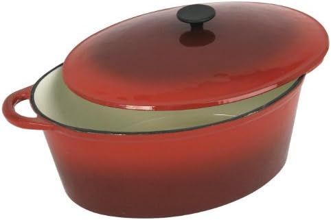 Crealys Multipurpose 9-Liter Oval Pot Red Flame For Home Kitchen