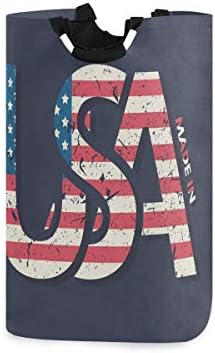 Collapsible Laundry Hamper with American Flag Design