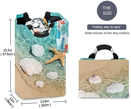 Exnundod Starfish Summer Beach Laundry Hamper