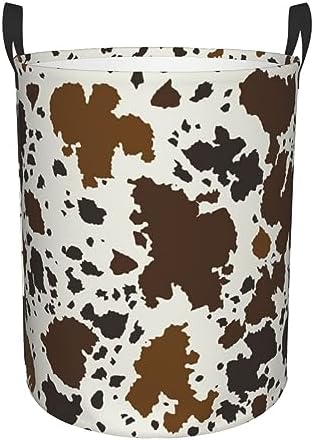 MZERSE Boys Girls Unique Laundry Hamper Basket Brown Skin Milk Cow Print