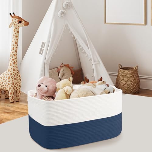 Extra Large Kids Storage Basket Dark Blue Multi-Functional Organization