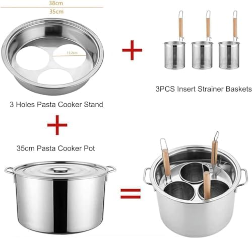 3-Piece Stainless Steel Pasta Cookware Set for Kitchen