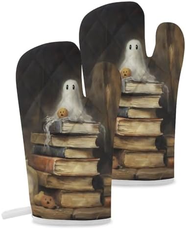 Halloween Rustic Book Oven Mitts 2 Pcs