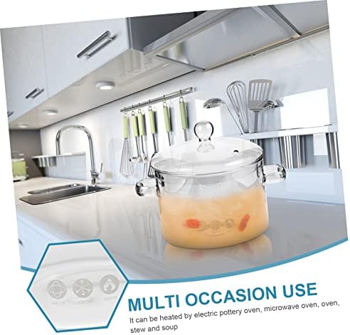 HOLIDYOYO High Borosilicate Glass Stockpot with Lid