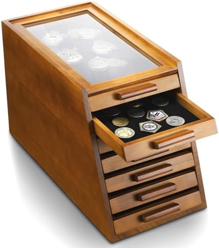GlikCeil 7-Tier Knife Display Case with Felt Bottom and Glass Top