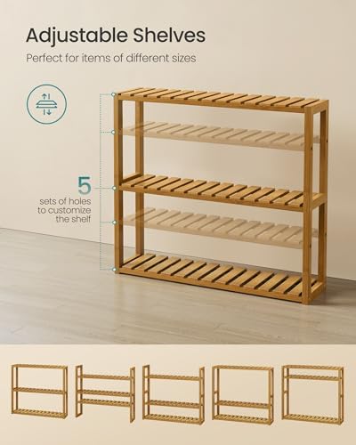 Bamboo Standing Shelf for Bathroom More