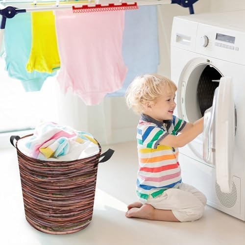 MEIKKO Woven Branches Laundry Basket with Waterproof Coating