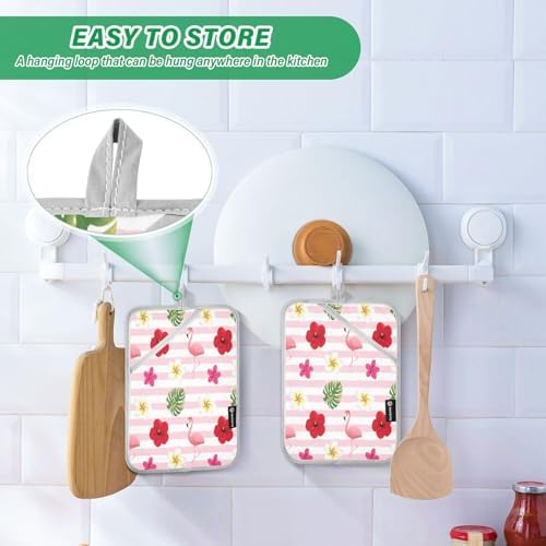 Flowers and Flamingo 2-Pack Pot Holders