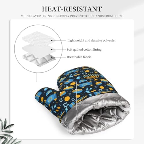 Happy Hanukkah Oven Mitts and Cake Pans 2-Piece Set