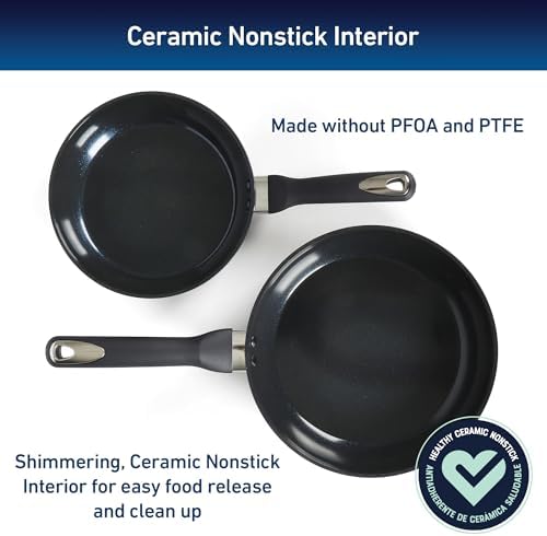Oster Hawke 14-Piece Cookware Set BlackBlue