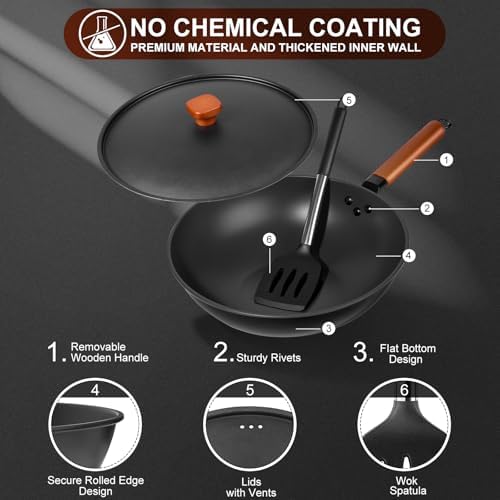 13-inch wok with lid - Perfect for cooking