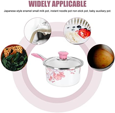Convenient Non-Stick Enamel Saucepan Small Pot with Lid