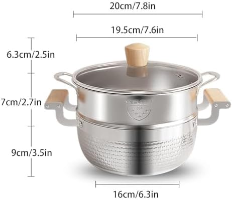 VKEID Tri-Ply Stainless Steel Stock Pot for Oven mitt Required